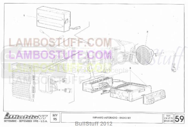 1995 Lamborghini Diablo VT Supplement USA Radio Set (71 59.01.00)